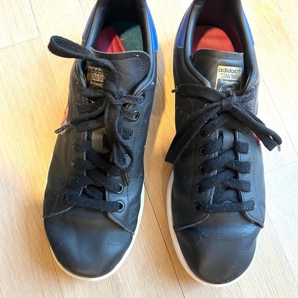 adidas stan smith black colorful trefoil- size 9 - Picture 6 of 9